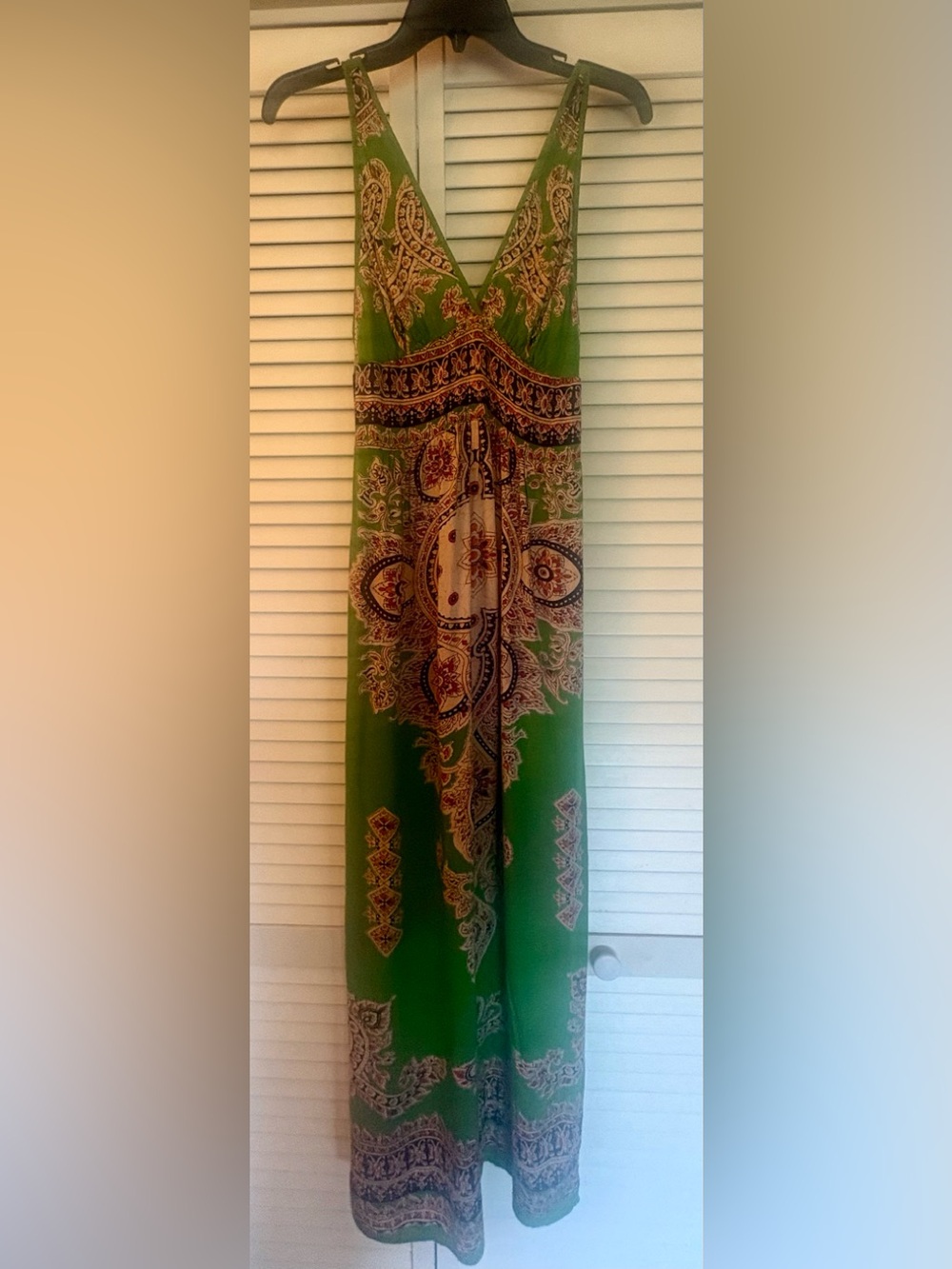 Angie Green Paisley Print Maxi Dress